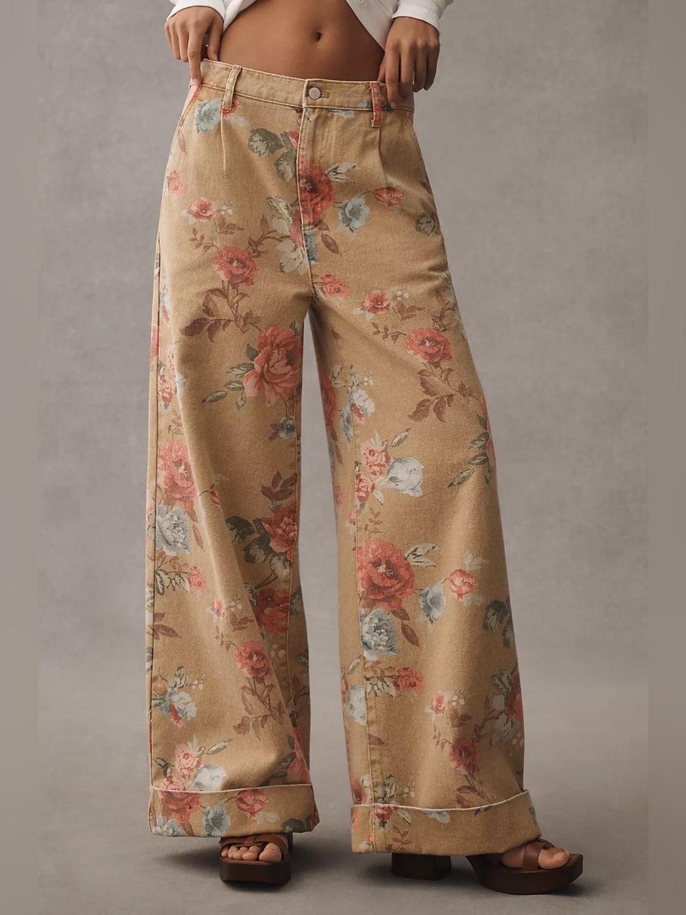 Anthropologie Pilcro Leon Floral Wide Leg Jeans 28 - Picture 4 of 16